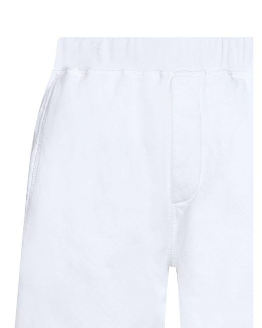 DSquared² White Logo-Print Cotton Shorts for men