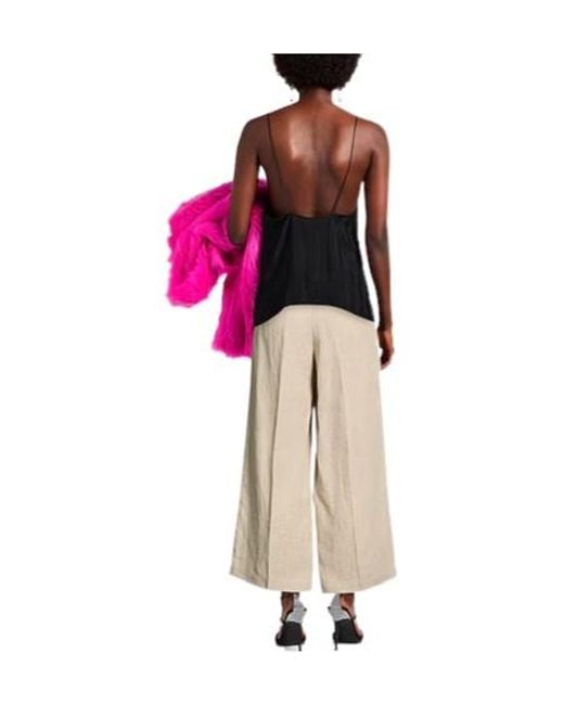 MAX&Co. Natural Solid Color Straight-Leg Pants