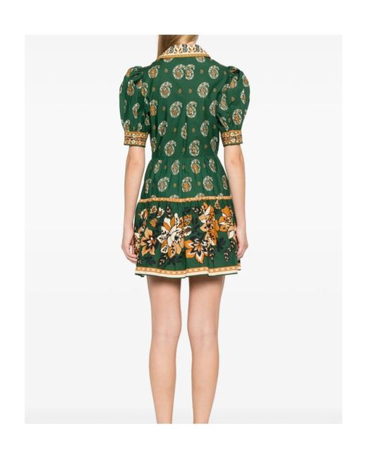 Farm Rio Green Ayla Bow Floral Mini Dress