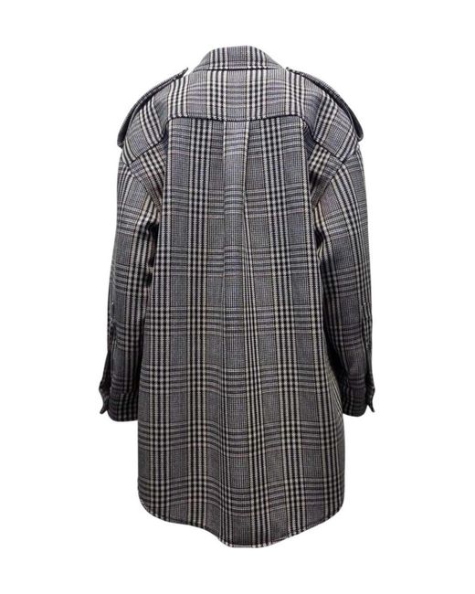 Stella McCartney Gray Checked Wool Overshirt