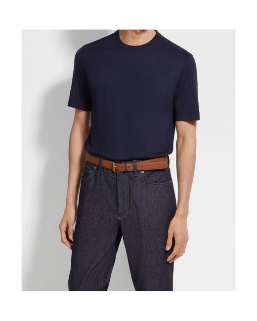Zegna Blue Short-Sleeved T-Shirt for men