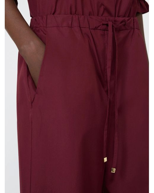 Max Mara Red Drawstring Casual Pants