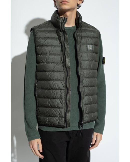 Stone Island Gray Compass-Patch Quilted Gilet for men