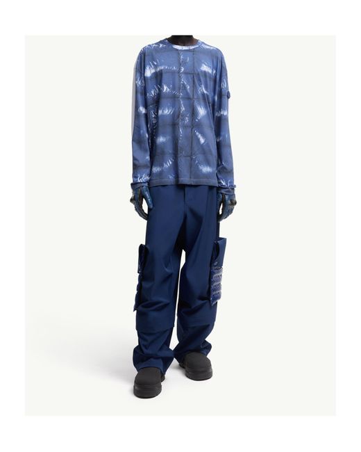 Moncler Blue Long-Sleeved T-Shirt for men