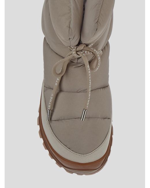 Stella McCartney Gray Round Toe Puffy Trace Boots