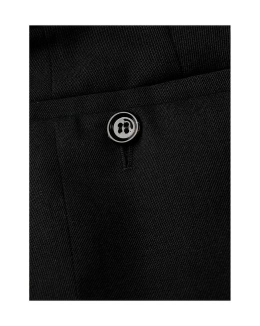 Prada Black Logo-Plaque Cropped Tailored Trousers
