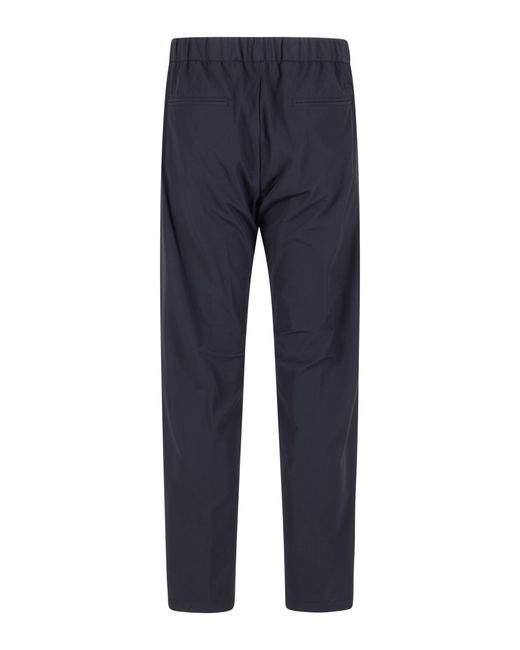 Herno Blue Drawstring Pleated Trousers for men