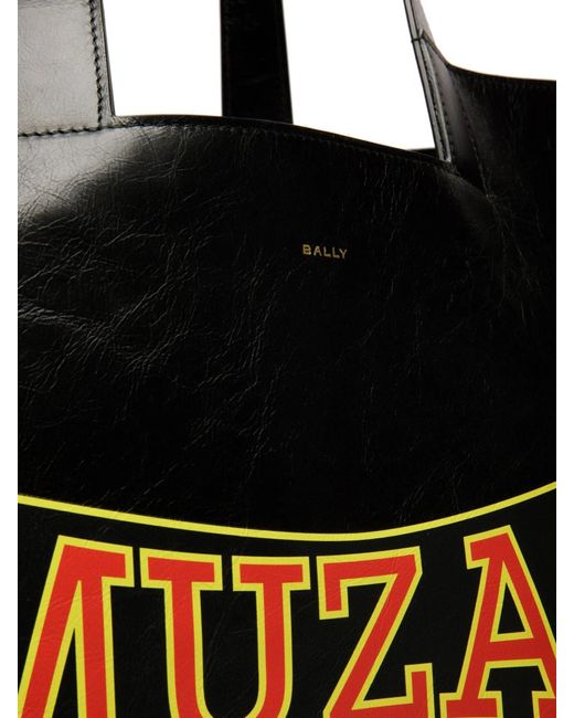Bally Black X Dj Leo Mas Muzak-Printed Open Top Tote Bag for men