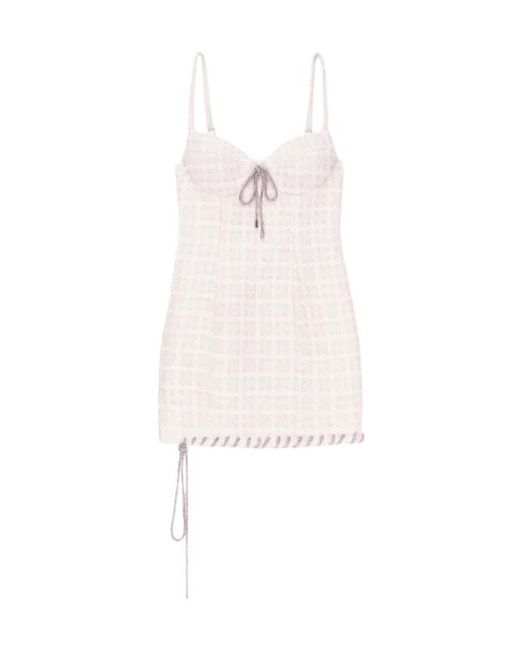 Area White Sleeveless Mini Dress