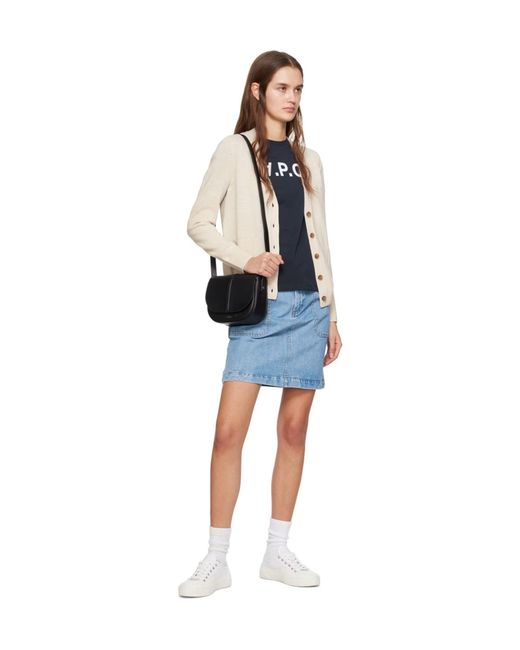 A.P.C. White Louisa Logo-Embroidered Cardigan