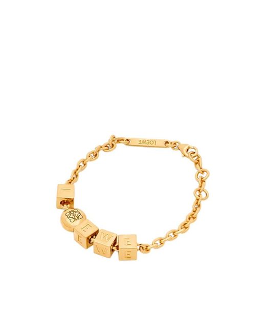 Loewe Metallic Pebble-Cube Bracelet
