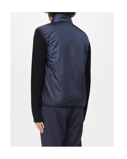 Aspesi Blue Stand-Up Collar Zip-Up Vest for men
