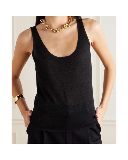 Saint Laurent Black Sleeveless Knitted Tank Top