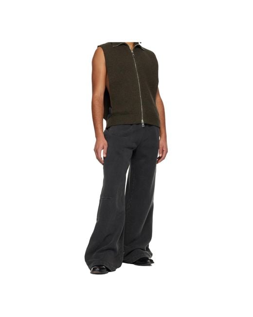 Jean Paul Gaultier Black Turtleneck Sweater Vest for men