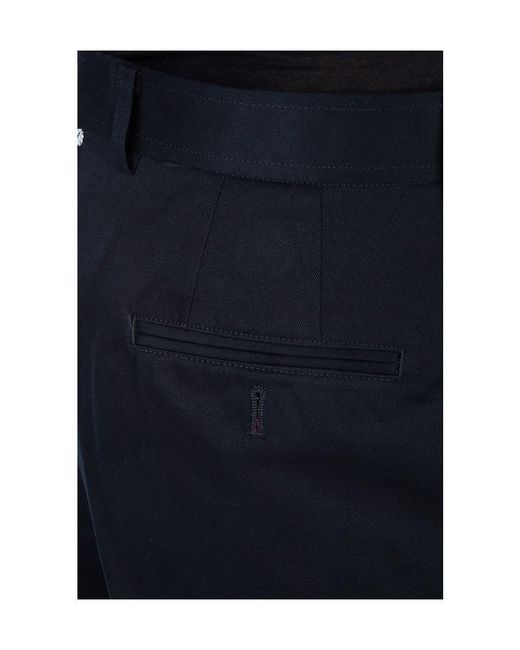 Thom Browne Blue Logo Patch Chino Pants for men