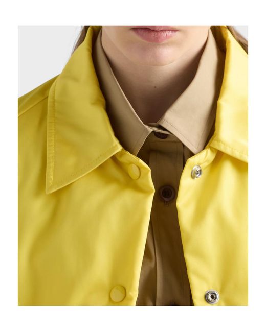 Prada Yellow Logo-Embroidered Button-Up Jacket