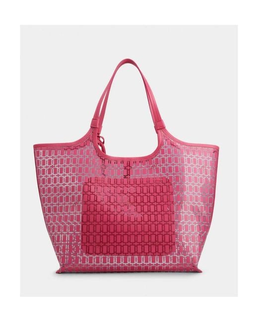 Roger Vivier Pink Geometric-Printed Tote Bag