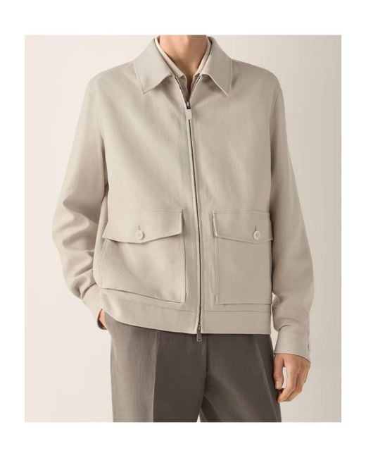 Zegna Natural Oasi Linen Zip Jacket for men
