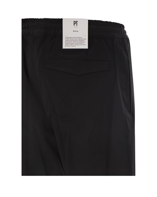Pt Pantaloni Black Pt Torino Drawstring Waist Pants for men