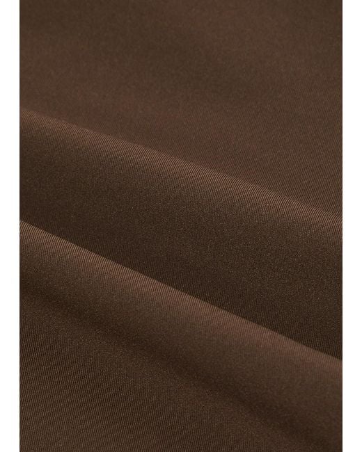 Totême Brown Contrast-Trim Swimsuit