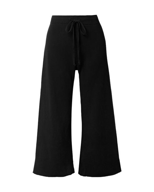 Nili Lotan Black Drawstring Cropped Track Pants