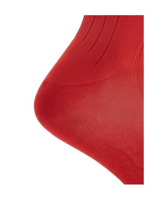 Versace Red Ribbed Logo Socks for men