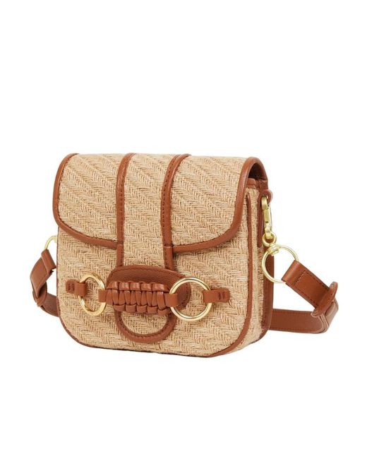 See By Chloé Brown Saddie Engraved-Logo Crossbody Bag
