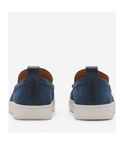 Lanvin Blue Suede Loafers for men