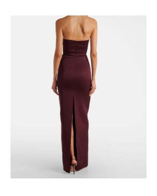 David Koma Purple Asymmetric Satin Gown
