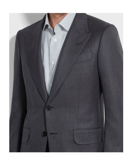 Zegna Black Wool Suit for men