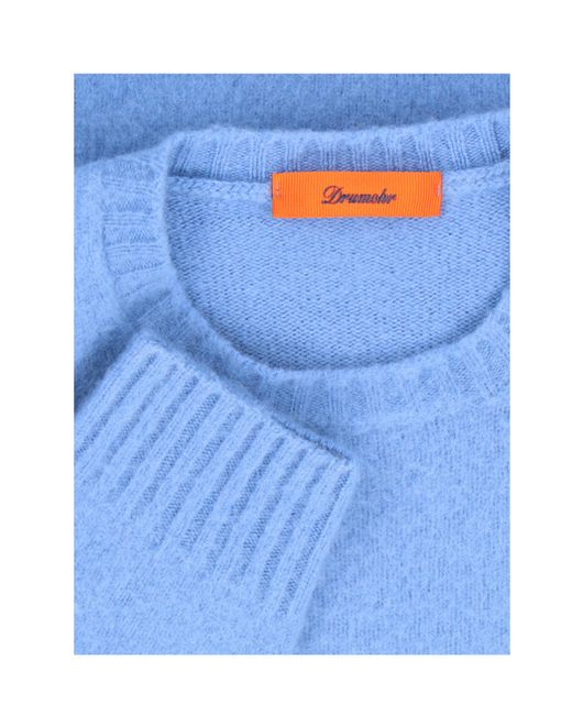 Drumohr Blue Wool Crew-Neck Sweater for men