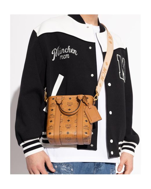 MCM Brown Aren Mini Printed Tote Bag for men
