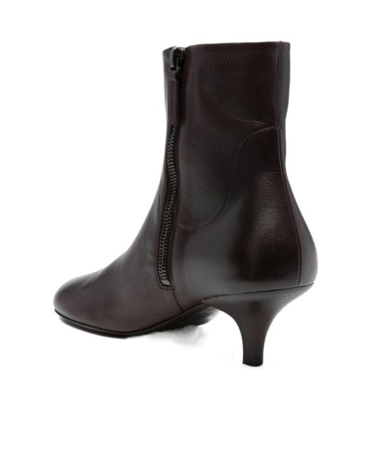 Marsèll Brown Kitten-Heel Leather Ankle Boots
