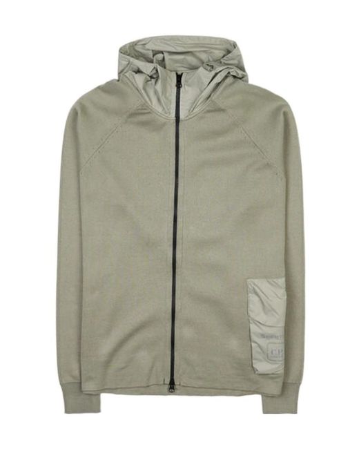 C P Company Green Metropolis Series Hooded Cardigan for men