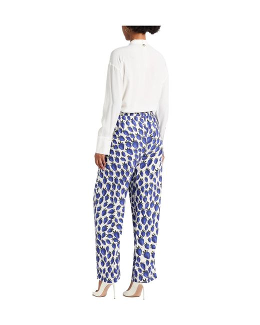 Burberry Blue Print Casual Trousers