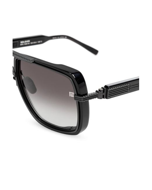 Balmain White Eyewear Soldier Square Frame Sunglasses for men