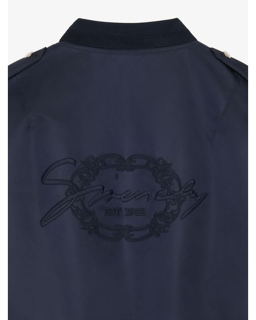 Givenchy Blue Medallion Embroidered Bomber Jacket for men