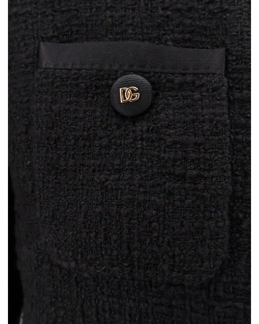 Dolce & Gabbana Black Dg Button Detailed Jacket