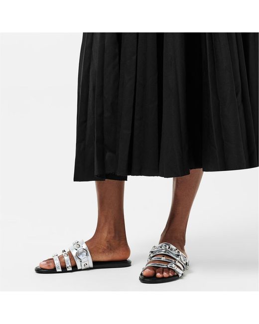 Balenciaga White Bal City Flat Sandals