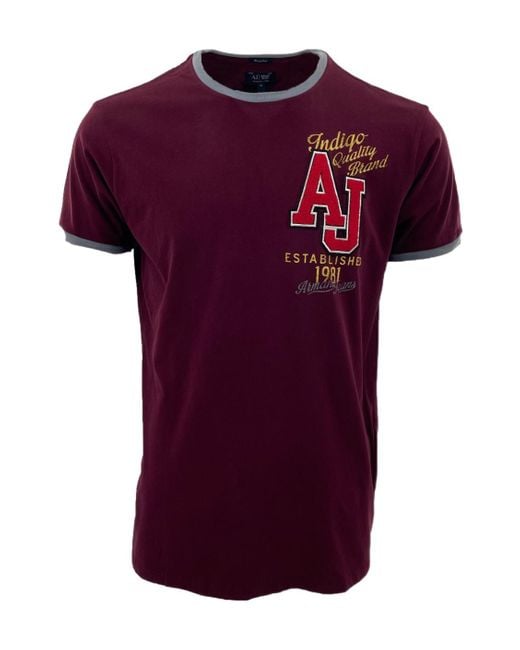 Armani Jeans Red Item O-Neck Short-Sleeved T-Shirt for men