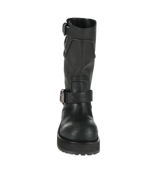 Balenciaga Black Minimalist Solid-Color Platform Boots