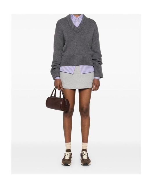 Miu Miu Gray Jersey Mini Skirt