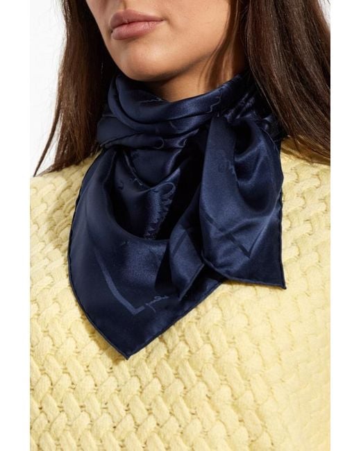 Givenchy Blue Square Silk Scarf