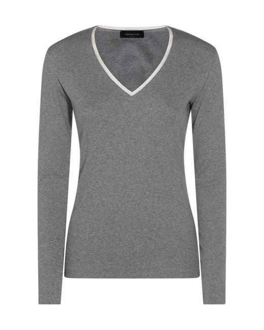 Fabiana Filippi Gray V-Neck Jumper