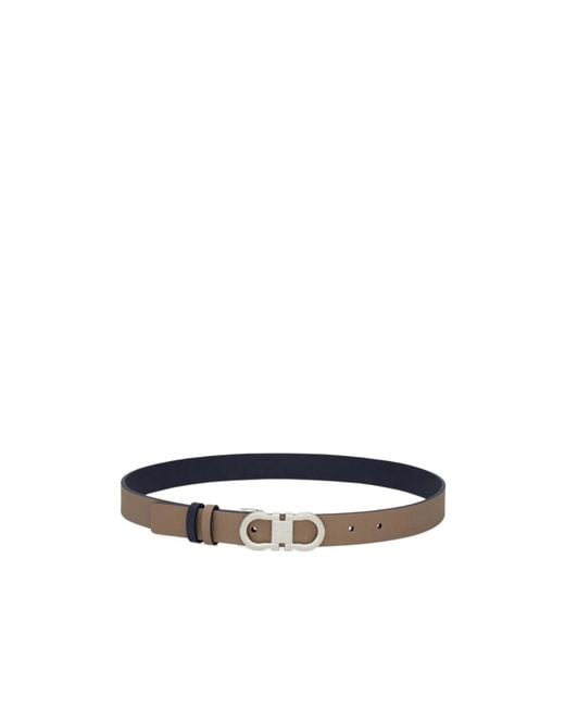 Ferragamo Blue Gancini Reversible And Adjustable Belt