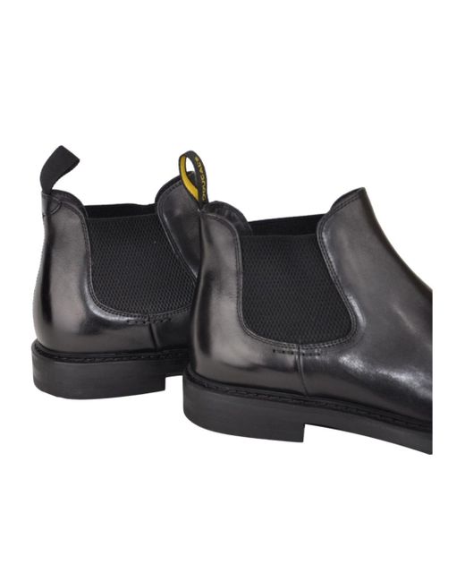 Doucal's Black Round-Toe Slip-On Boots for men