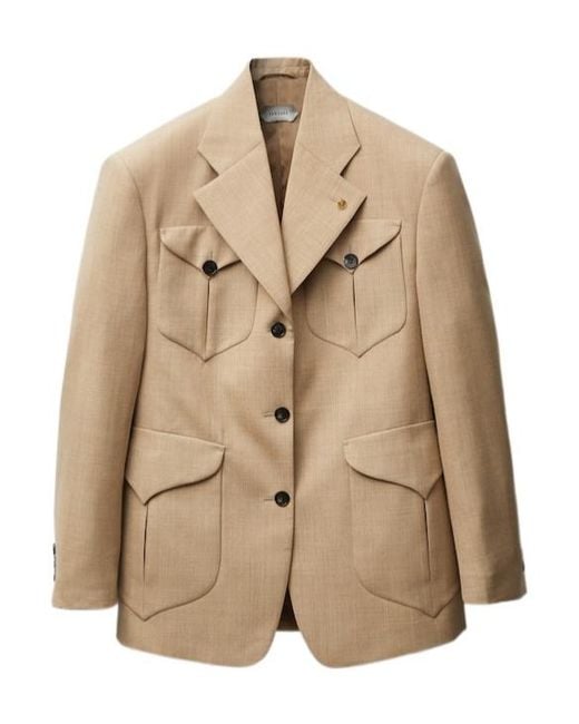 Versace Natural Single-Breasted Blazer
