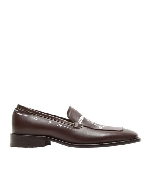 Acne Brown Printed Loafers for men