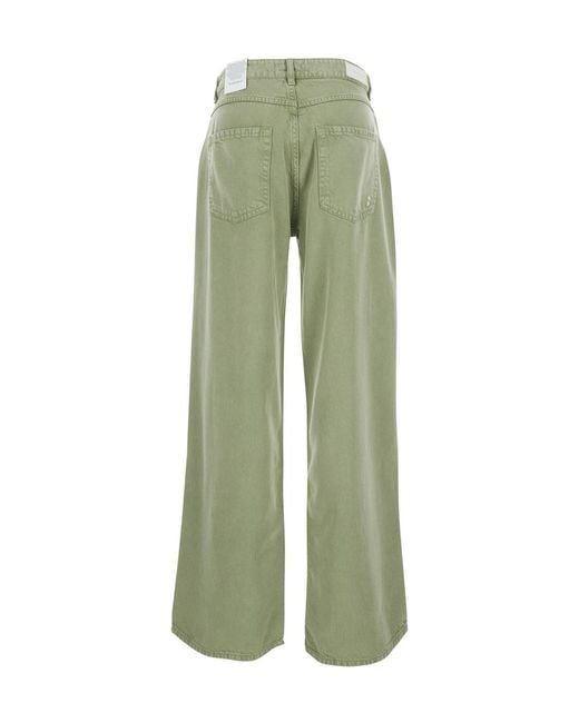 ICON DENIM Green Jeans 'Beapt2036Cac' With Five Pockets And Bleach Finish