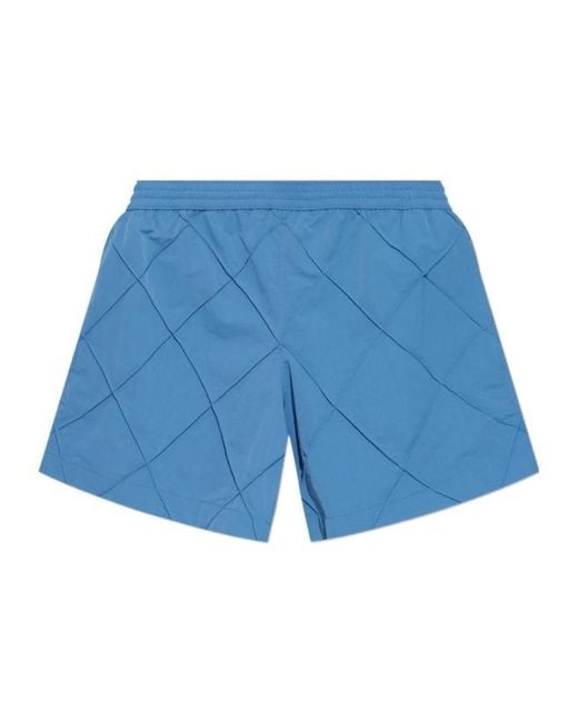 Bottega Veneta Blue Woven Designed Swim Shorts for men